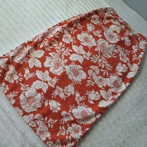 Old Navy Linen Blend Maxi Skirt  XS Floral High Rise Boho Festival Minimalist